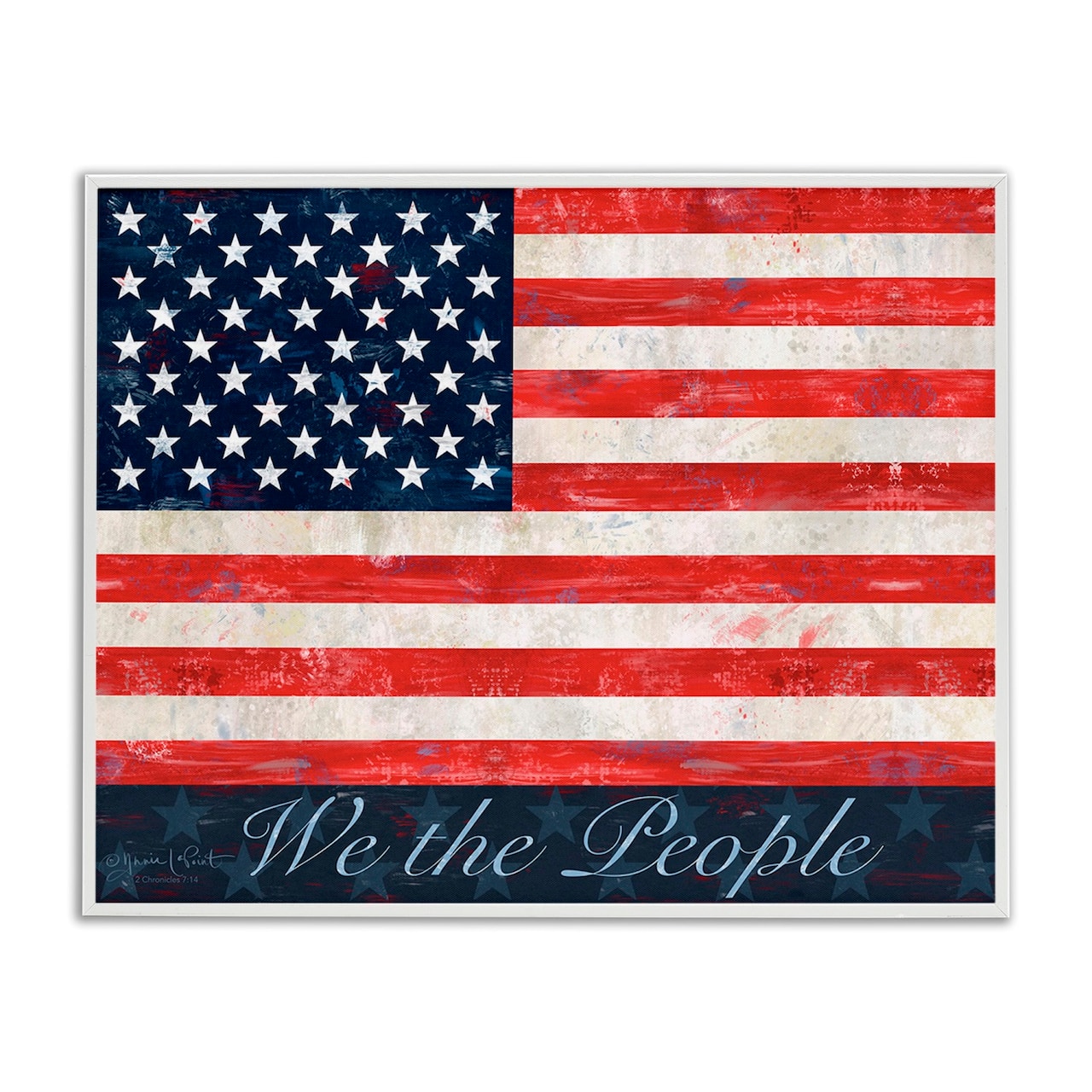 Stupell Industries We The People Flag Framed Giclee Art